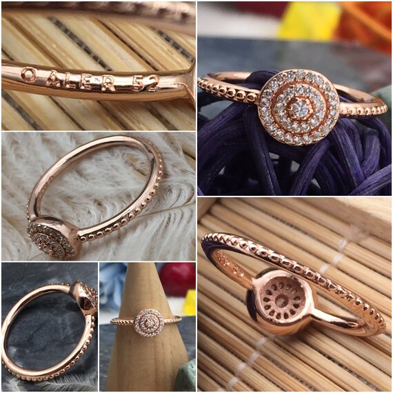Elegant Sparkle Ring Rose Gold Plated 