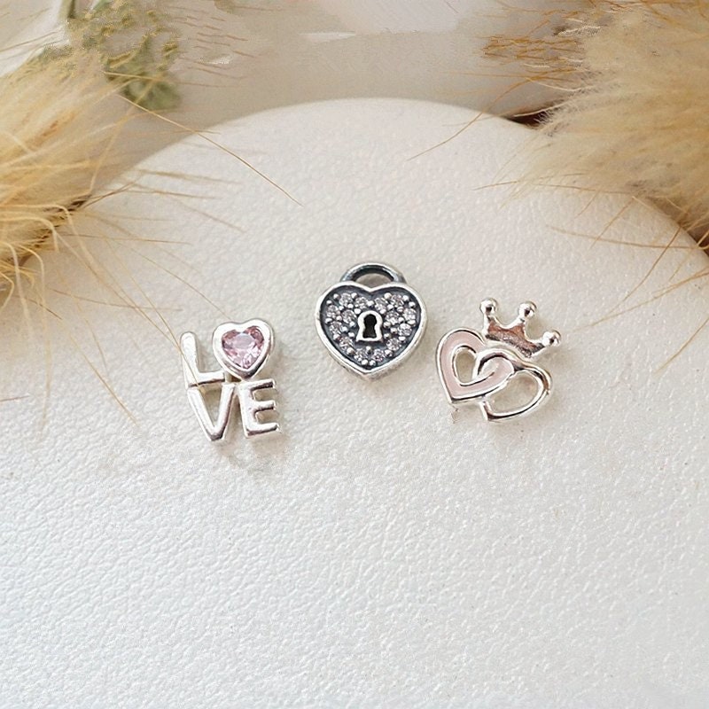 Love Locket Charm Set Sterling Silver 