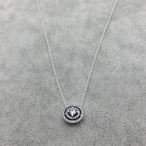 Sparkling Double Halo Collier Necklace 