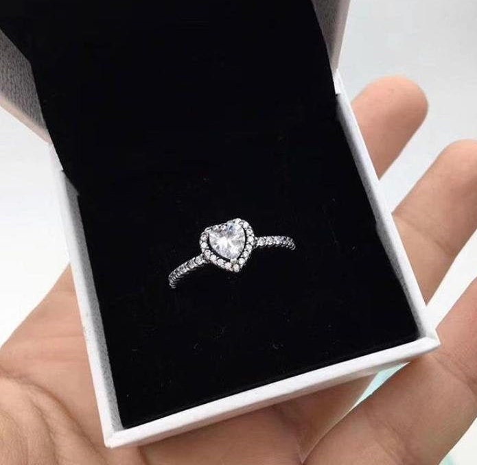 Elevated Heart Ring 100% 925 Sterling 