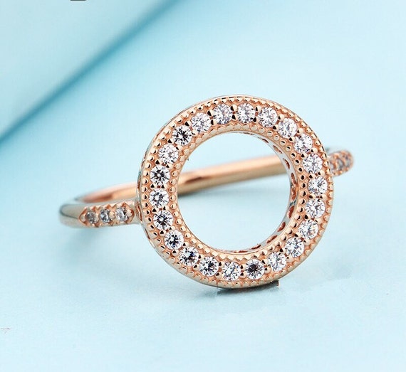 Halo Ring Rose Gold Plated \u0026 CZ Pandora 