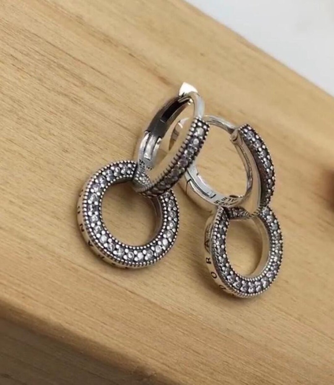 Sparkling Double Hoop Earrings 100 925 Sterling Silver With Etsy