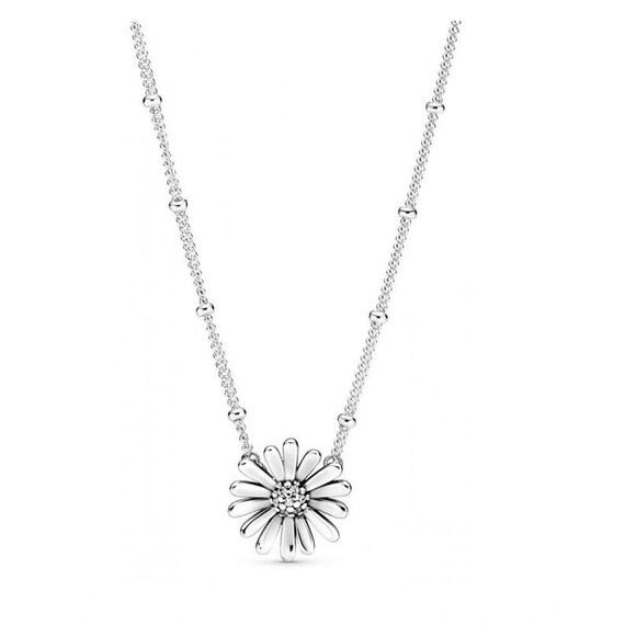 Pavé Daisy Flower Collier Necklace 45cm 