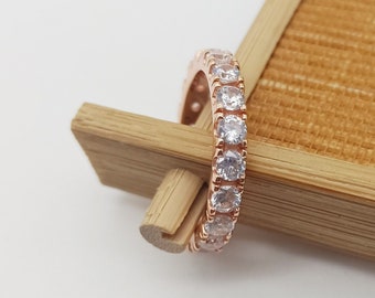 Sparkling Row Eternity Ring Rose Gold 