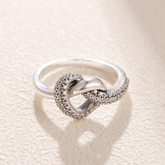 Knotted Heart Ring 100% 925 Sterling 