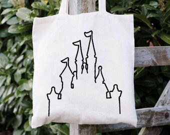 Bambi Mickey Castle Shopping Cotton Bag Canvas Tote Bag