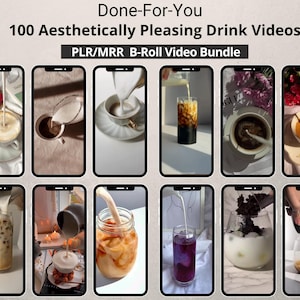 100 Aesthetically Pleasing Drink Videos With Master Resell Rights | Faceless Satisfying Videos