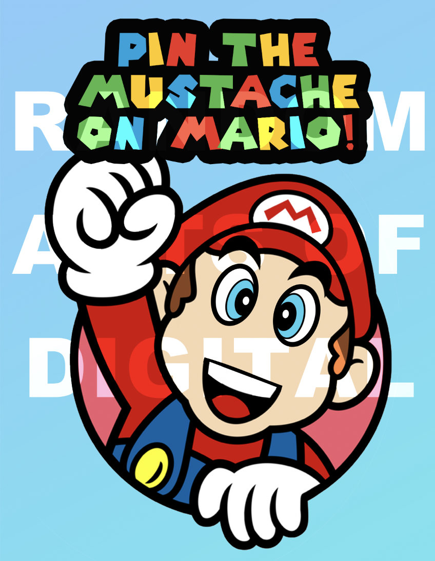 Pin The Mustache On Mario Printable Game Fun Idea For Mario Etsy Canada