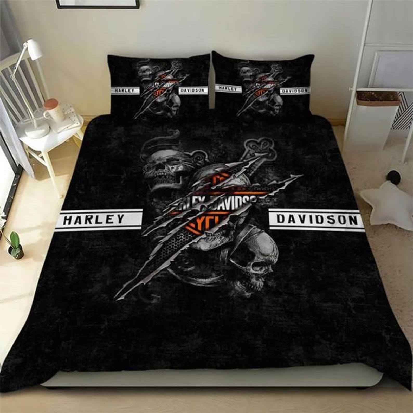 Harley Davidson Bedding Set Motorcycle Bedding Set American Etsy