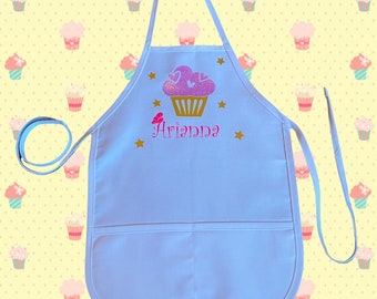 Personalized Kids Apron - Girls Cupcake Apron - Personalized Kids Gift - Apron for Kids - Kids Baking Apron - Cute Cupcake Apron -Kids Apron