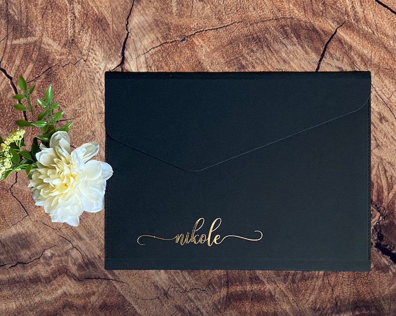 Personalized Faux Leather File Folderdocument Etsy