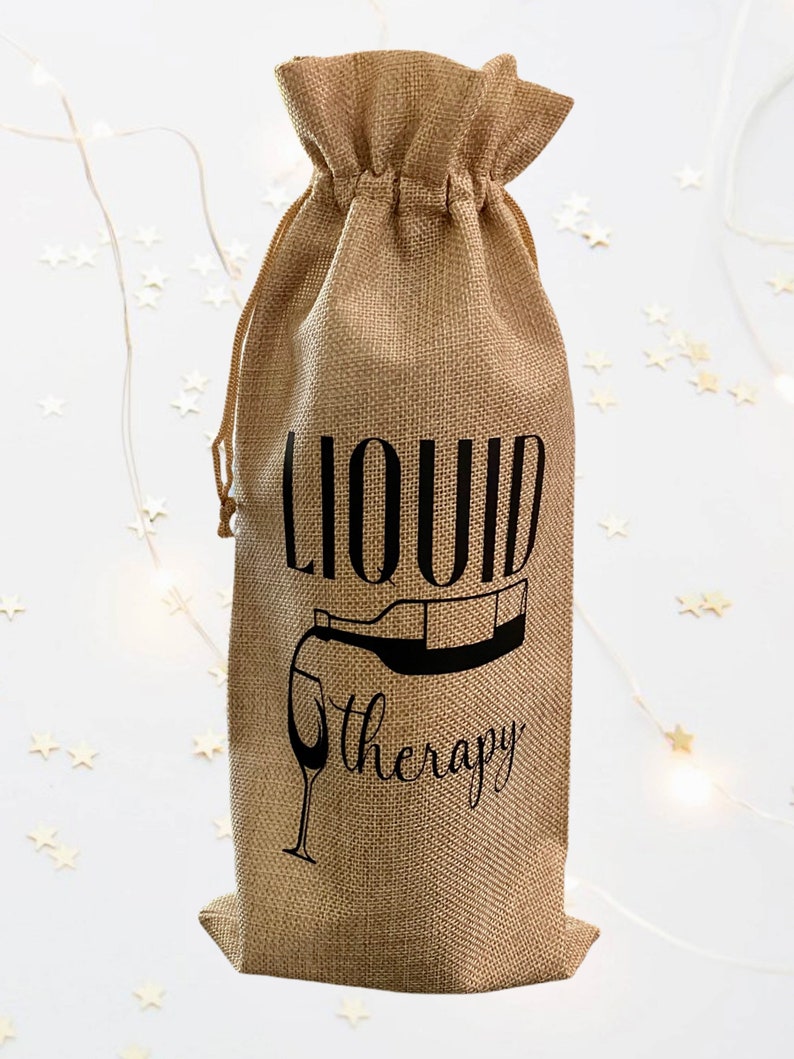 Jute Wine Bag Custom Wine Bag Funny Wine Bags Wine Bottle Bag Wine Gift Bag Wine Bag Hostess Gift Housewarming Gift WinePuns image 5