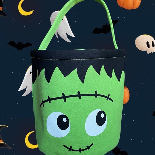 Disover Personalized Halloween Trick or Treat Bucket- Halloween Candy Bucket