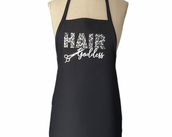 Personalized Hairstylist Apron- Hair Goddess- Hair Stylist- Beauty Salon- Hairdresser Apron- Stylish Apron- Cosmetologist - Custom Apron