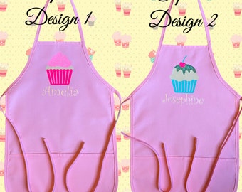 Personalized Kids Apron - Girls Cupcake Apron - Personalized Kids Gift - Apron for Kids - Kids Baking Apron - Cute Cupcake Apron -Kids Apron