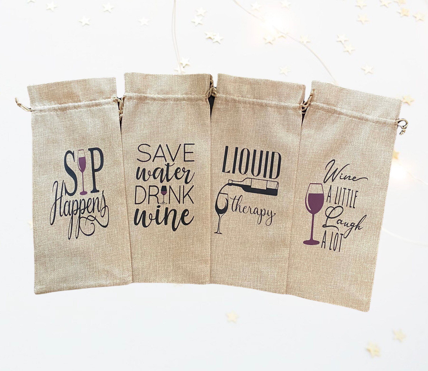 Jute Wine Bag Custom Wine Bag Funny Wine Bags Wine Bottle Bag Wine Gift