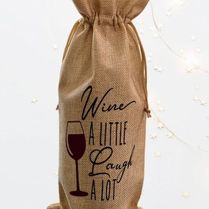 Jute Wine Bag Custom Wine Bag Funny Wine Bags Wine Bottle Bag Wine Gift Bag Wine Bag Hostess Gift Housewarming Gift WinePuns image 6