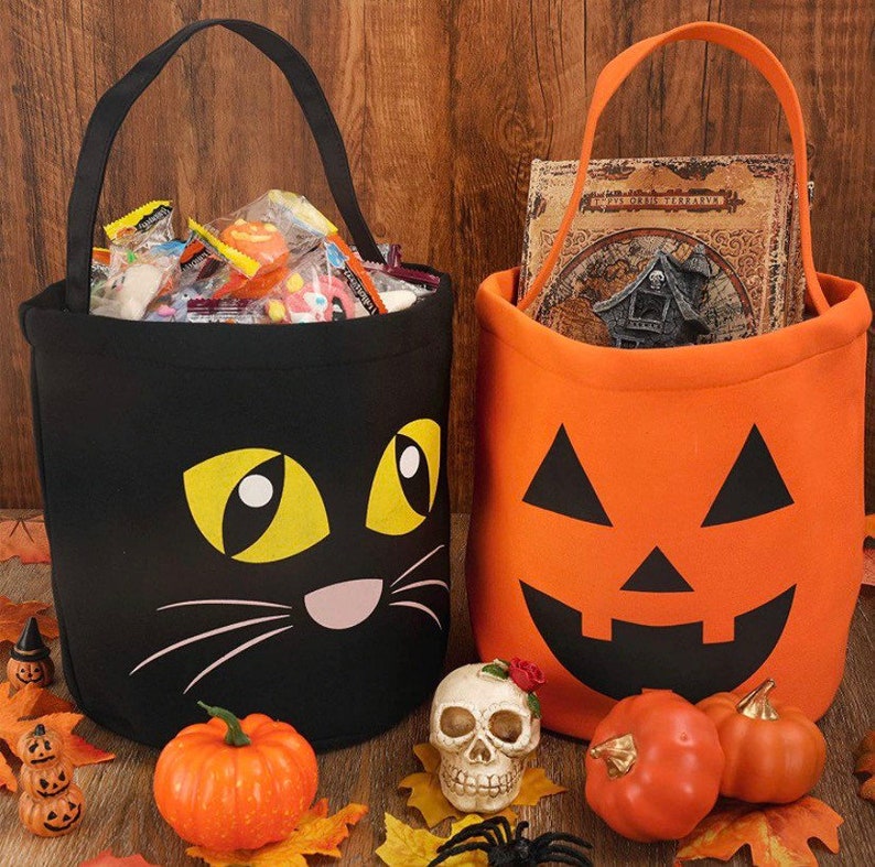 Personalized Halloween Trick or Treat Bucket Halloween Candy Bucket