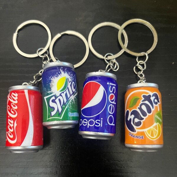 pepsi soda keychain, sprite keychain, fanta keychain, sprite keychain, coke keychain, starbucks  doubleshot keychain,