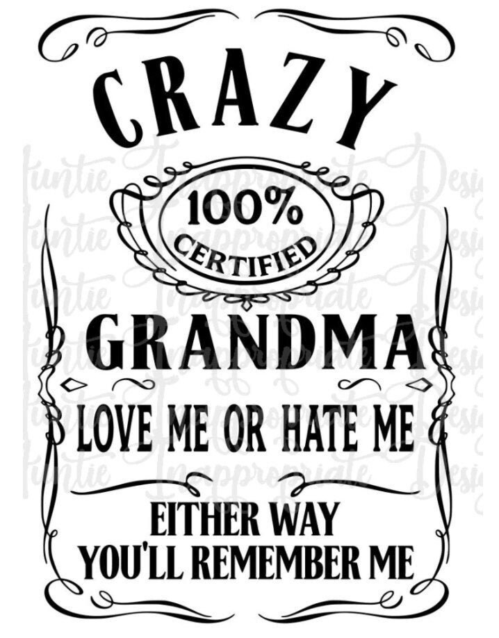 Crazy Grandma Digital SVG File png | Etsy