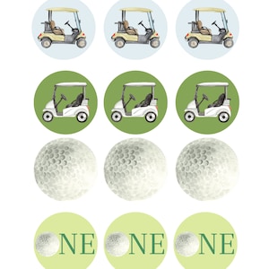 Ozdoby na babeczki Hole in One | Golf 1st Birthday | Pierwsze urodziny | Dekoracja na temat golfa | Pobieranie cyfrowe