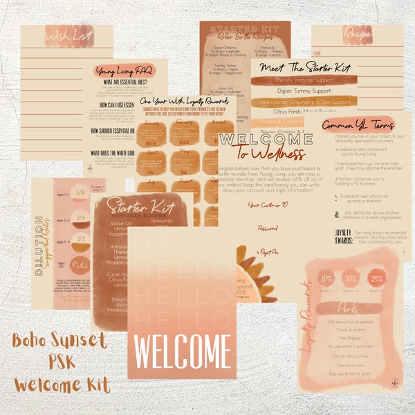 Boho SUNSET *DIGITAL DOWNLOAD* Young Living Welcome Kit