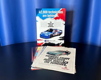 Vintage Print Ads From Magazines -NASCAR Theme Lot of 7 -See description and photos