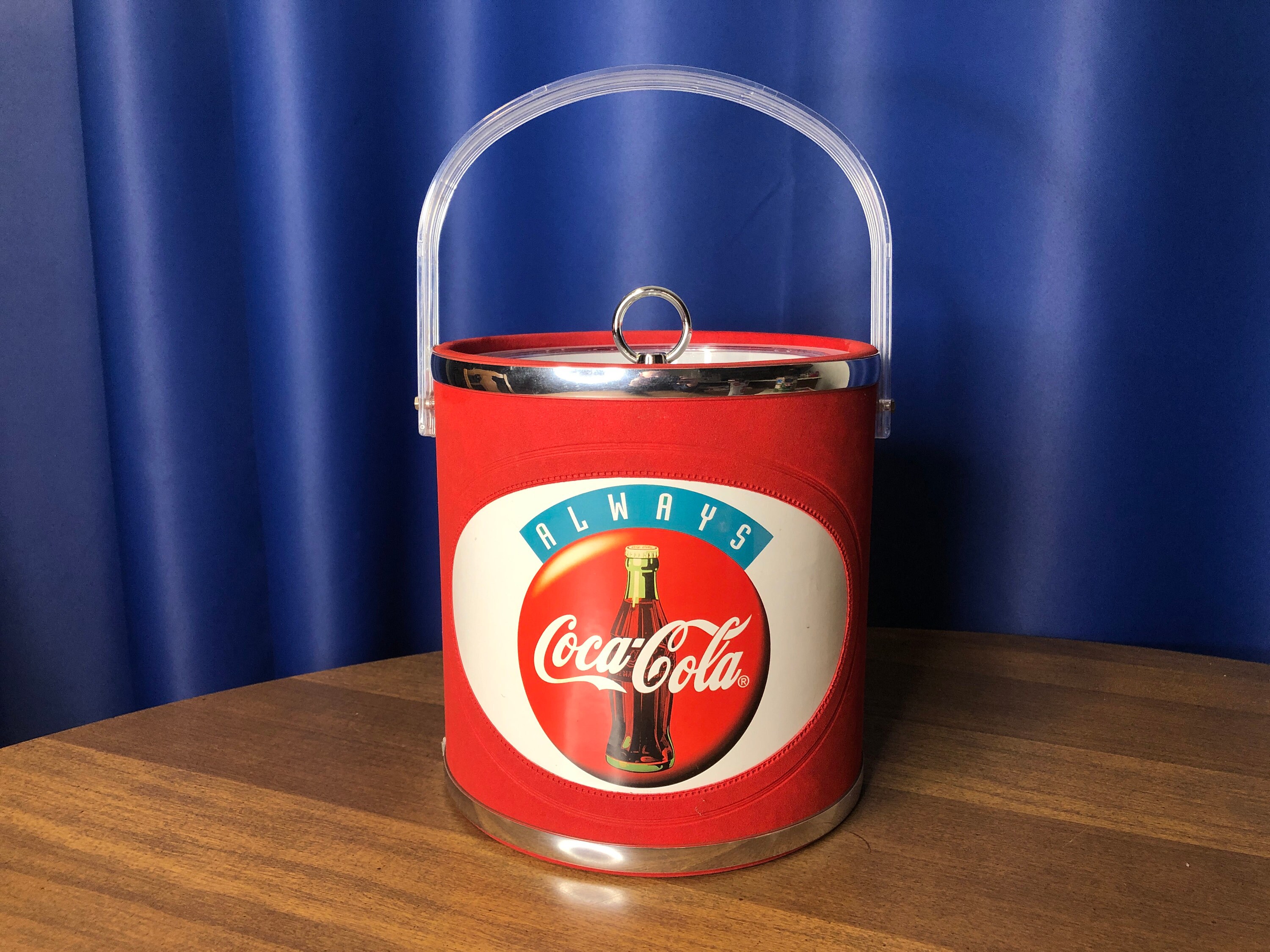 Cocacola Ice Bucket Red Felt 8 X 8 Etsy