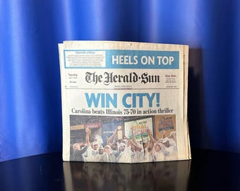 UNC Tar Heels Win Championship! - The Herald Sun - Durham, NC - April 5, 2005 - Opening Section of Paper Only