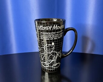 Vintage Mickey Mouse - Disney Sketchbook White/ Black Coffee Mug Collectable Cartoon