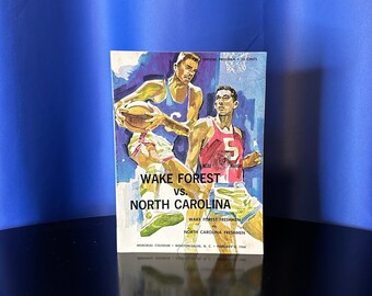 Vintage College Basketball Program 2/08/1968 - Wake Forest vs. UNC Freshman