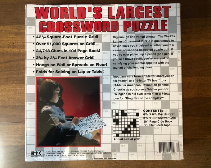 World s largest crossword puzzle etsy