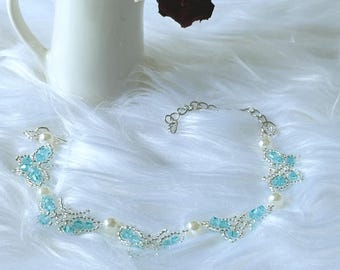 Handmade beaded butterfly bracelet