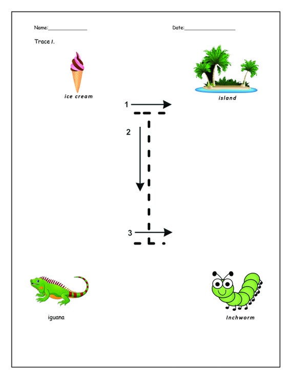 Printable digital Letter Ii tracing & handwriting practice | Etsy