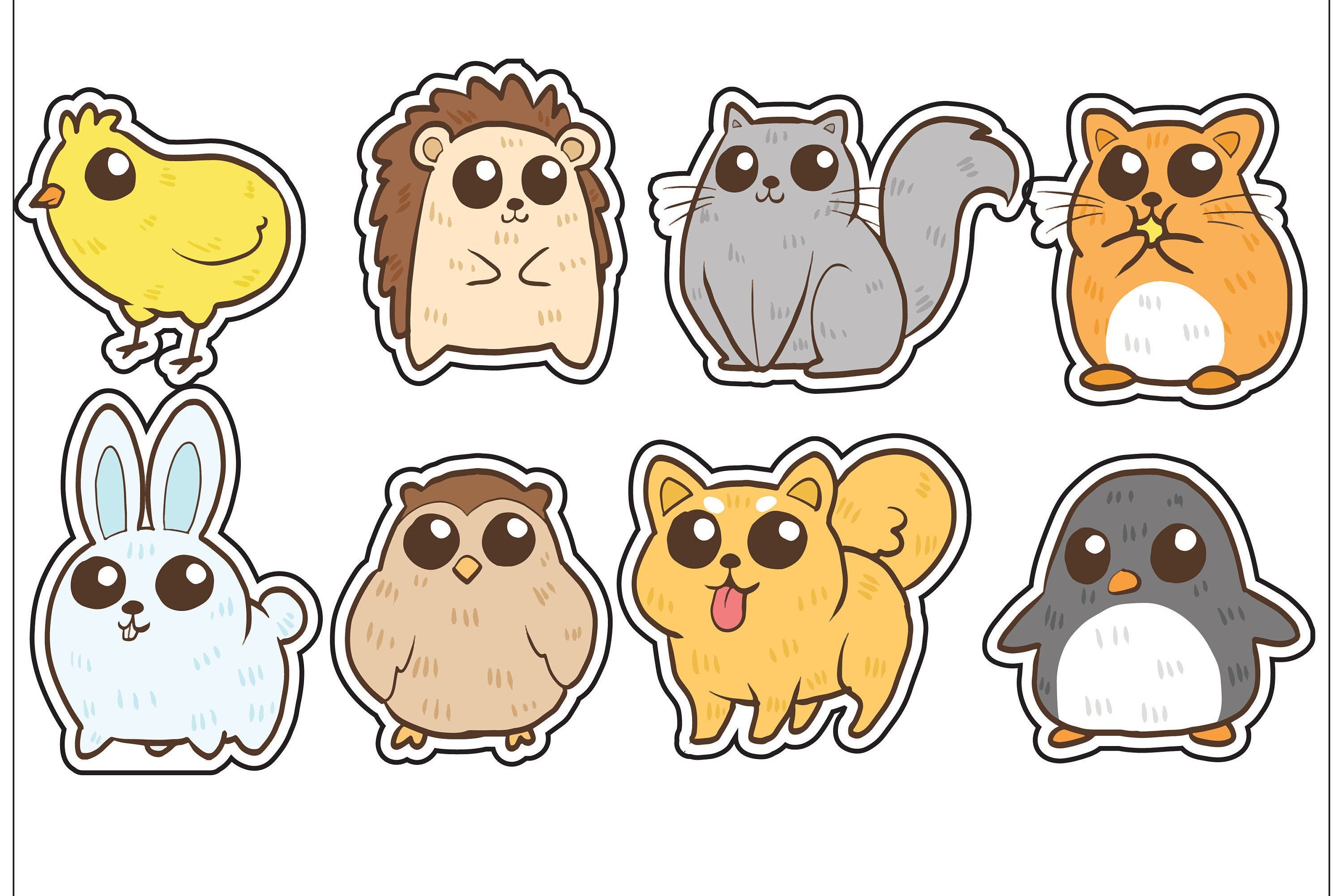 Cute animals printable sticker | Etsy