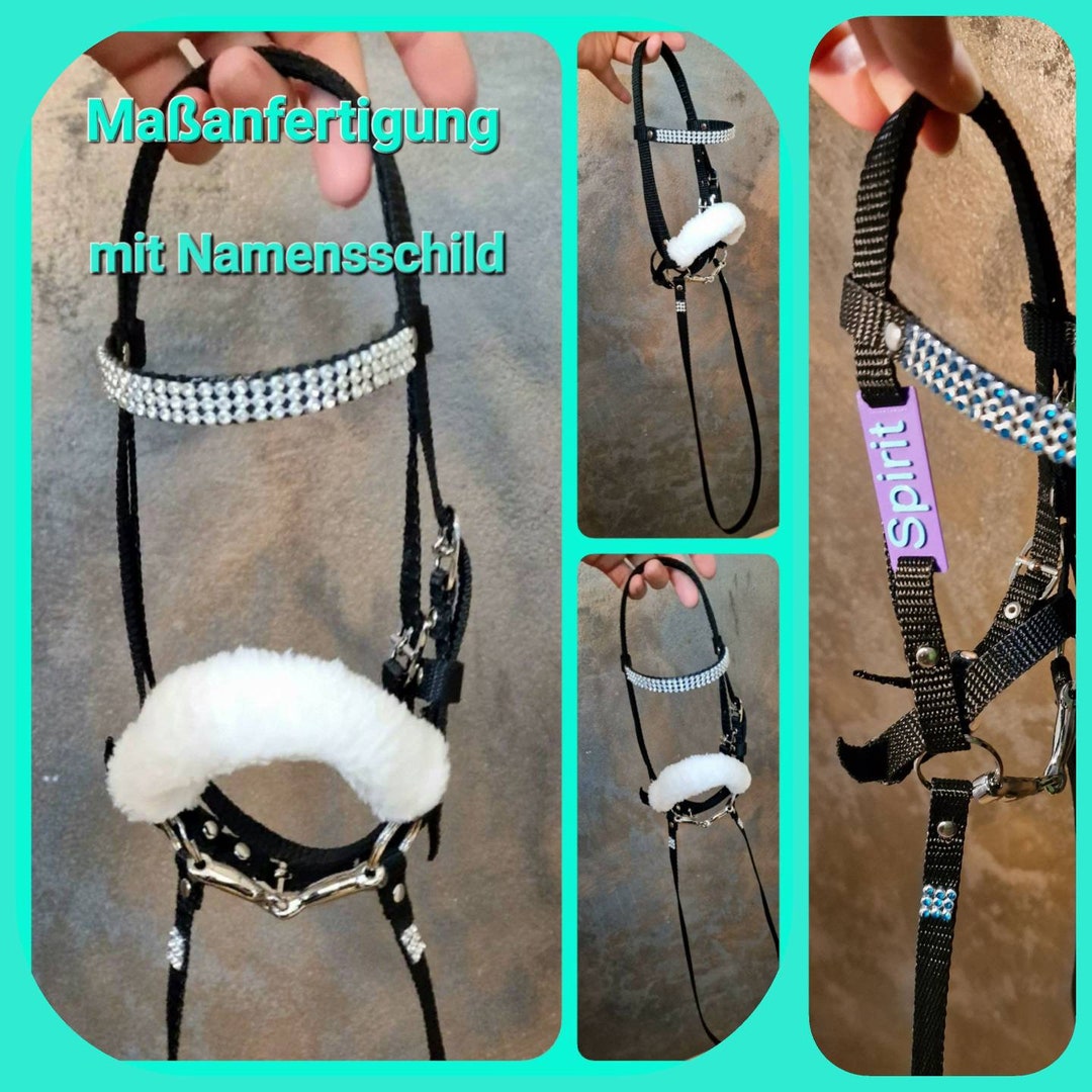 Hobby Horse Trense /Zaumzeug mit Glitzerstirnriemen, Mundstück