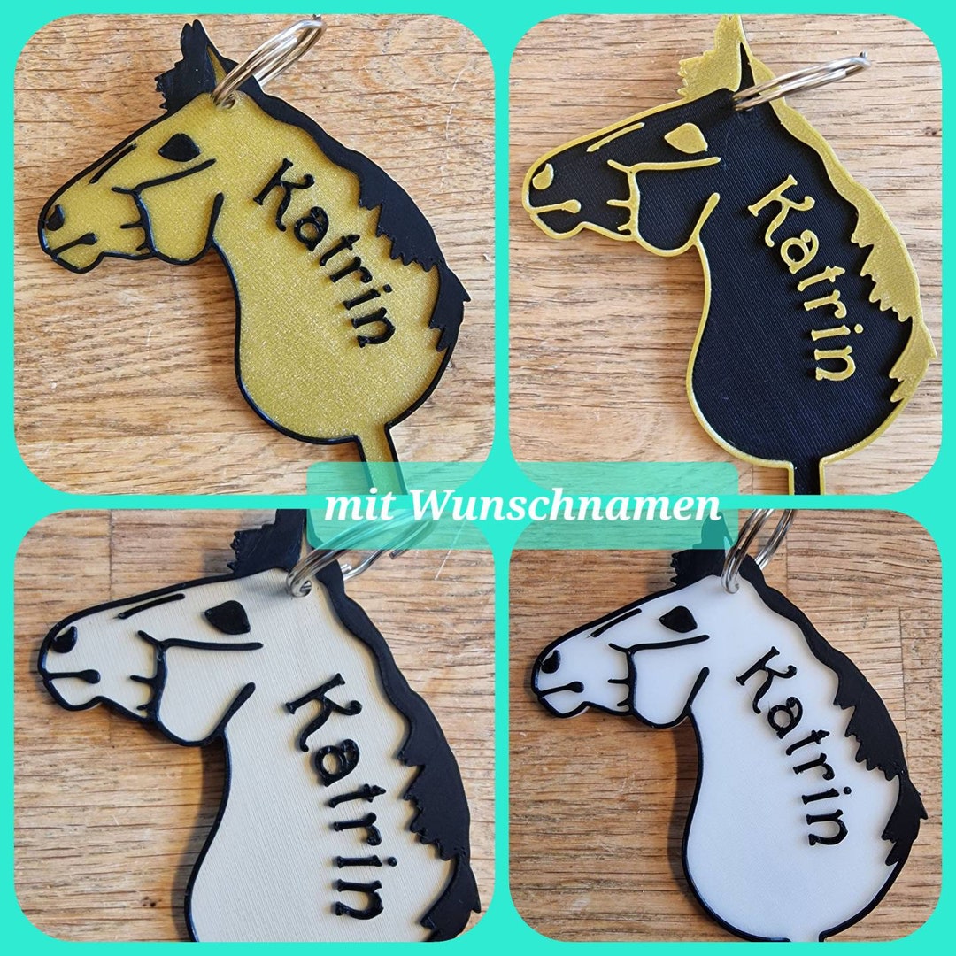 Hobby Horse Schlüsselanhänger mit Wunsch Namen personalisiert / Pferd / Anhänger schönes