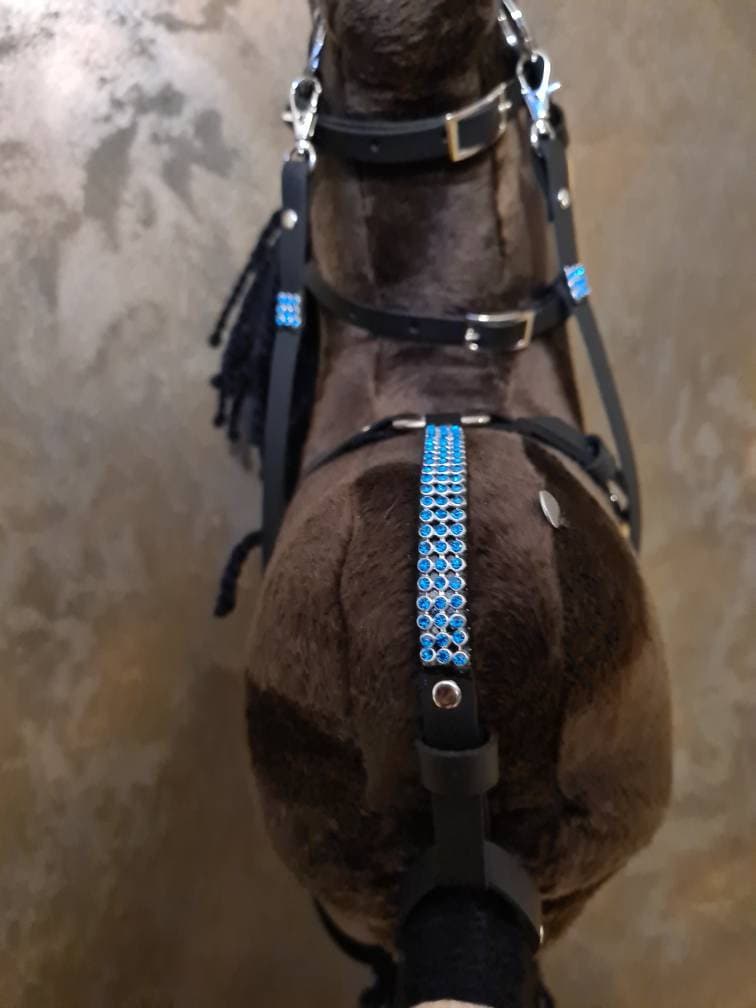 Ensemble Bride Cuir Western – Rios Genuine Leather – Collier Perles + Rênes – Taille Cheval Adulte