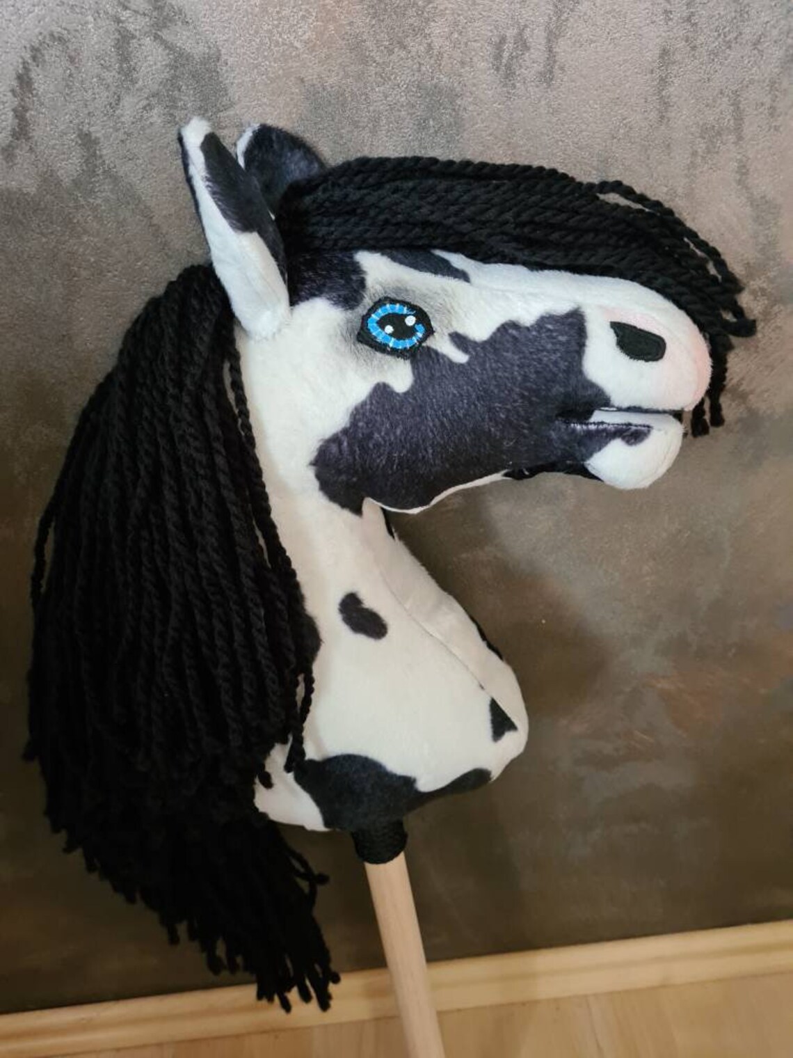 Hobby Horse Hobbyhorse Sucked Horse Schecke Blanco y Negro Etsy