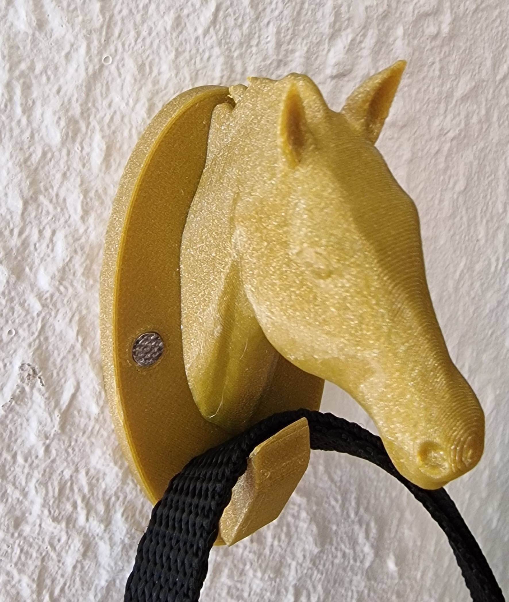 Sonew Cintre mural de tête de cheval Antique Gold Horse Head