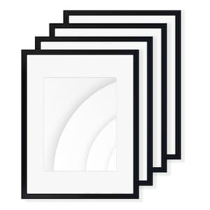11x14 MDF Wood Picture Photo Frame Black Wall Frame With Mat For Photo Printing Plexiglass Front For Home Wall Decor