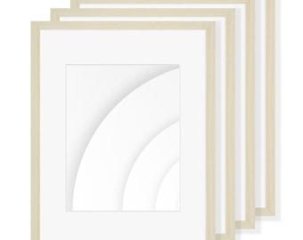 16x20 MDF Wood Photo Natural Frame with 11x14 Mat: Wall Decor, Plexi Front