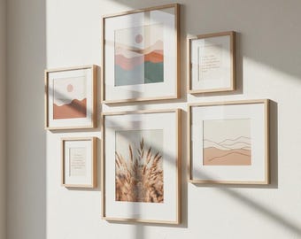 Solid Pine Wood Picture Frame Natural Wall Decor with Mat, Plexi Sheet Front