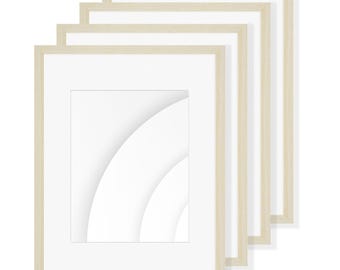 11x14 Natural MDF Wood Picture Frame: With 8x10 Mat and Plexiglass Front