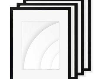 16x20 MDF Wood Photo Black Frame with 11x14 Mat: Wall Decor, Plexi Front