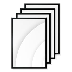 May include: Five black rectangular picture frames stacked, with white interiors. The frames are offset, creating a layered effect. The white interiors have a subtle curved design. Each frame is approximately 21 x 30 cm.