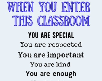 Classroom inclusion sign / empowering student poster / classroom poster / positive behavior supports / pbis / elementary education