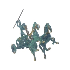 Chariot of Achilles C Small 12×10cm| Greek handmade immortal in time solid bronze| Special gift that last forever| Best idea For Greek Lover