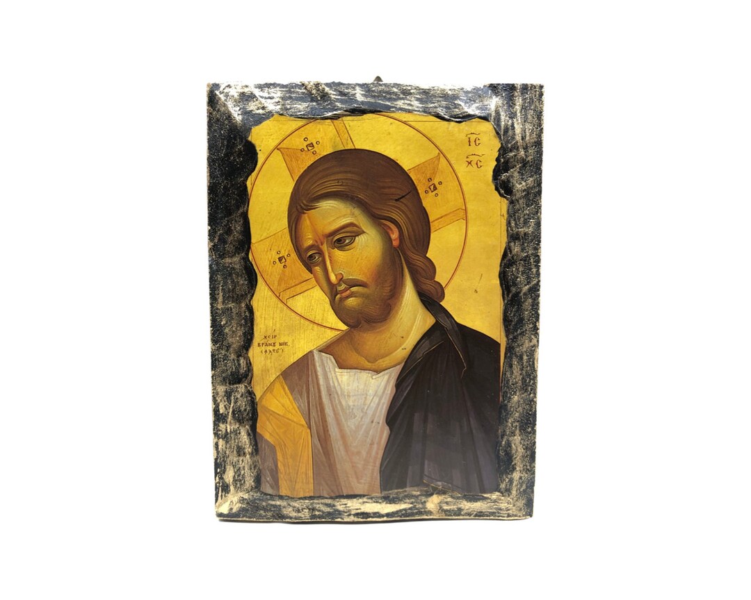 Handmade Jesus Christ Icon – Byzantine Art Religious Plaque - Etsy