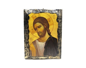 Handmade Jesus Christ Icon – Byzantine Art Religious Plaque